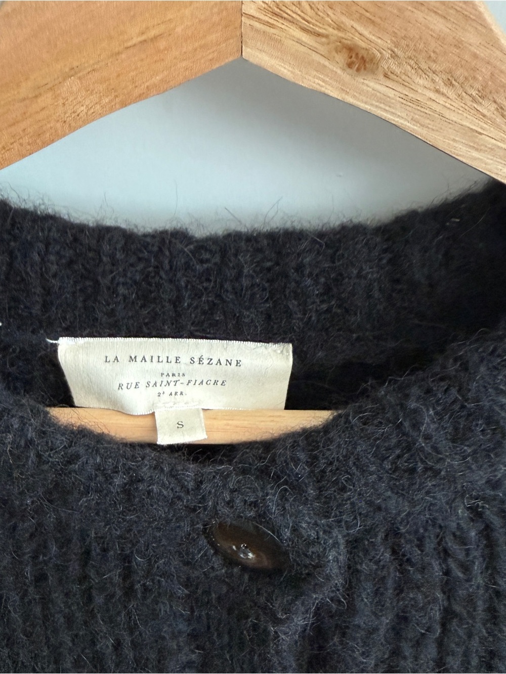 Sezane Black Emile Cardigan - Picture 3 of 5